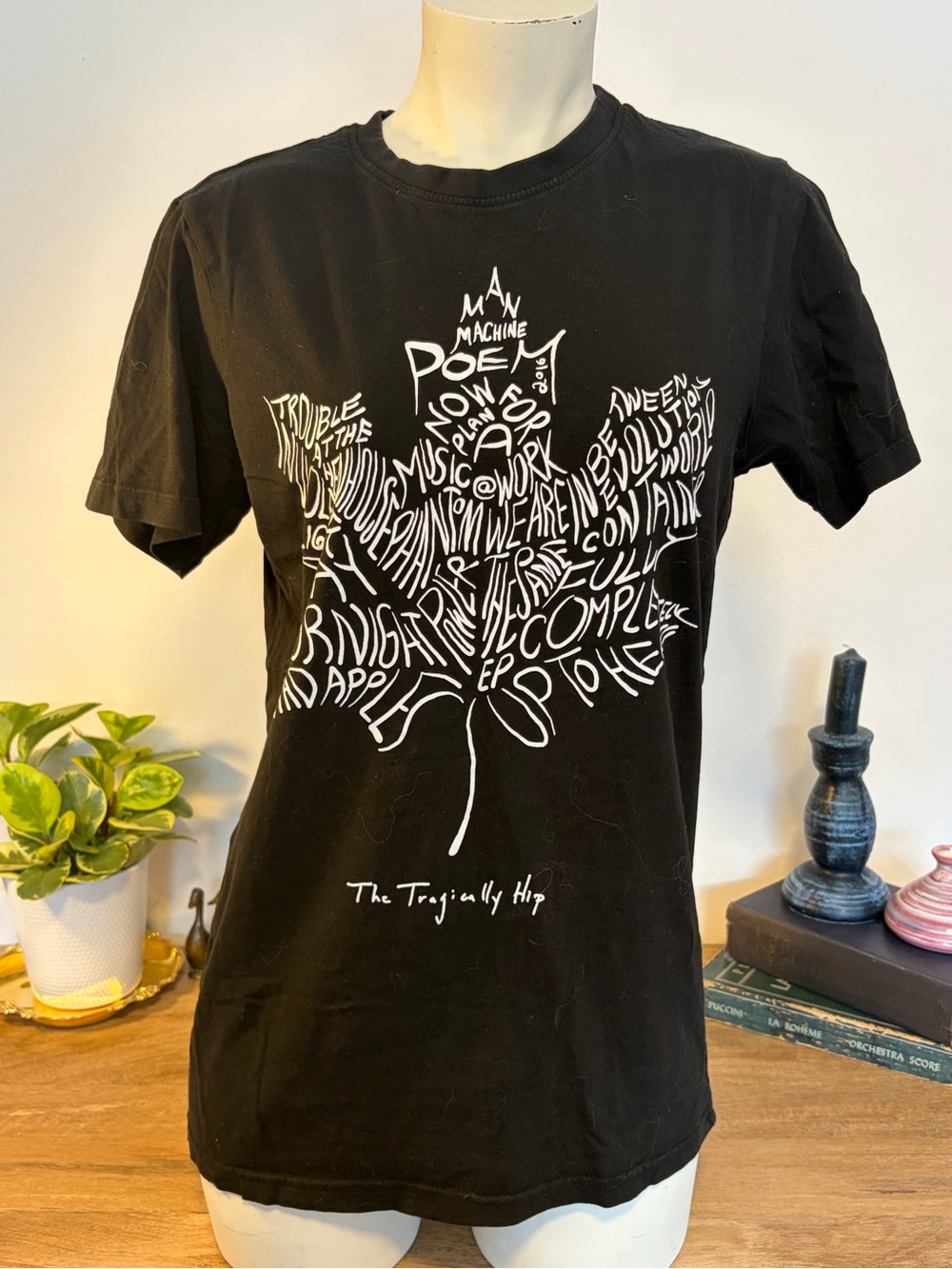 The Tragically Hip Maple Leaf Album Graphic Band Tee Black M